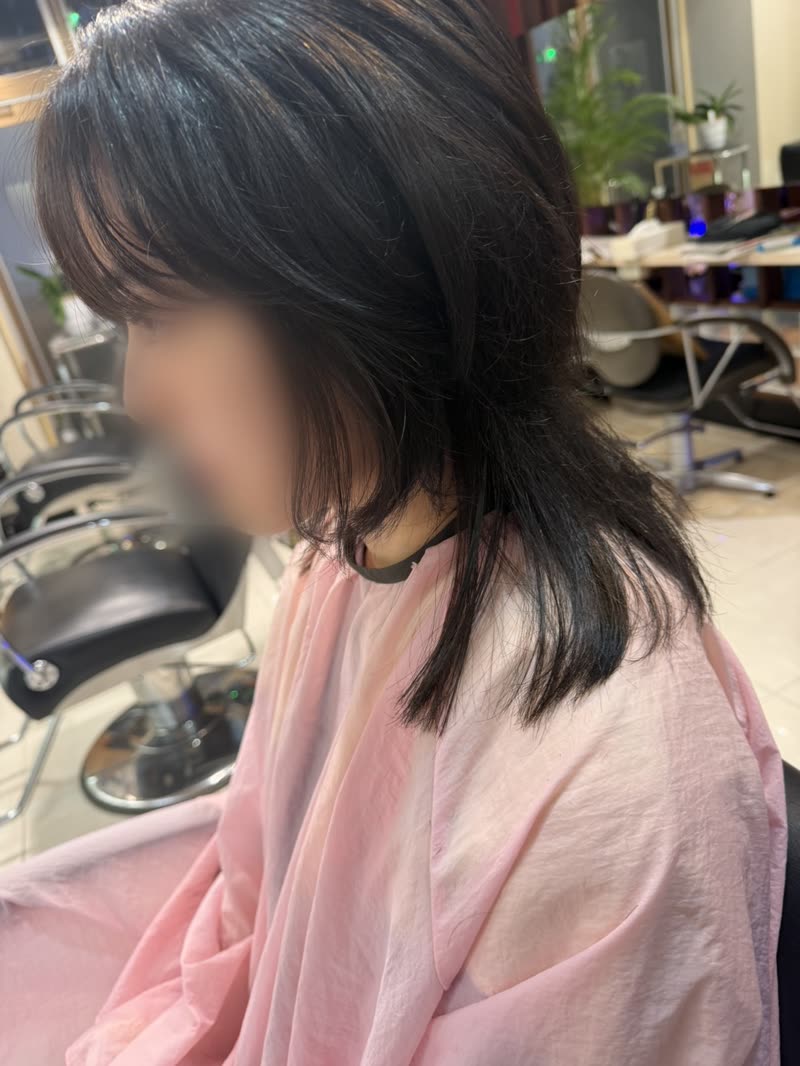 シースルーバング×レイヤーミディアム