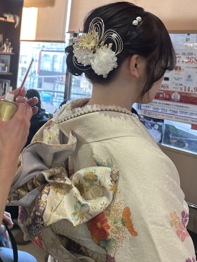 白振袖×上品アップ